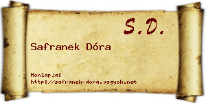 Safranek Dóra névjegykártya